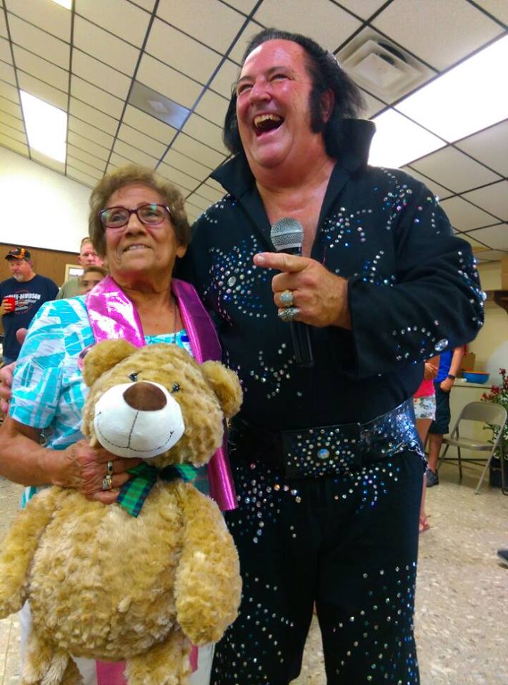 Aunt Rosie with Elvis impersonator